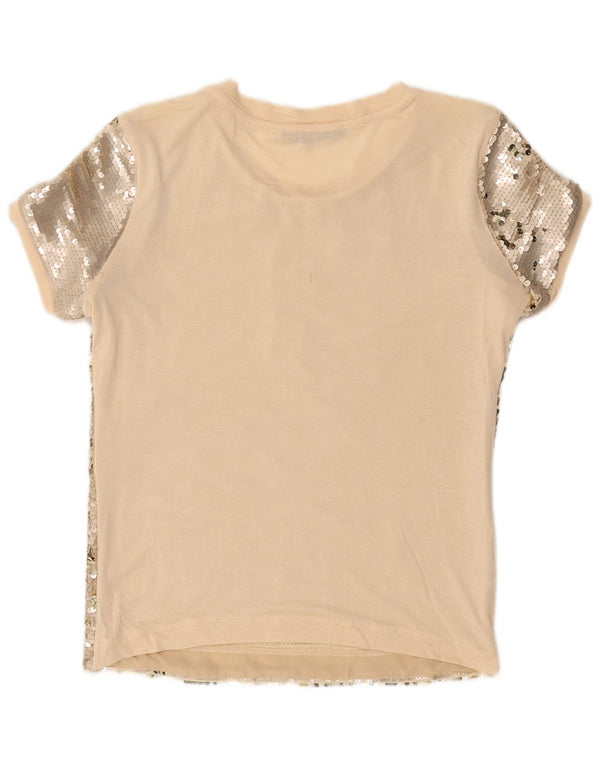 Guess Blusa de lentejuelas para mujer Top UK 10 Small Beige