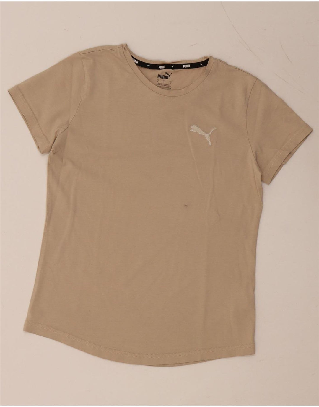 PUMA Camiseta para mujer Top UK 10 Small Beige Cotton