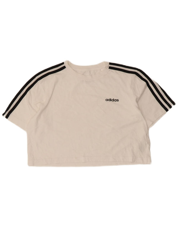 ADIDAS Camiseta corta extragrande para mujer UK 4/6 XS Algodón blanco