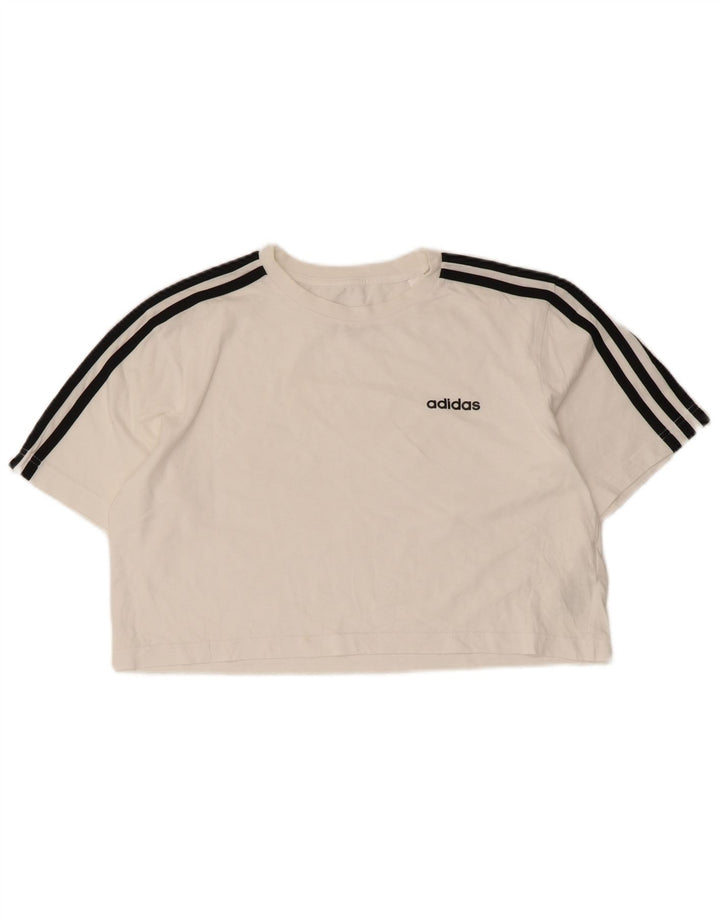 ADIDAS Camiseta corta extragrande para mujer UK 4/6 XS Algodón blanco