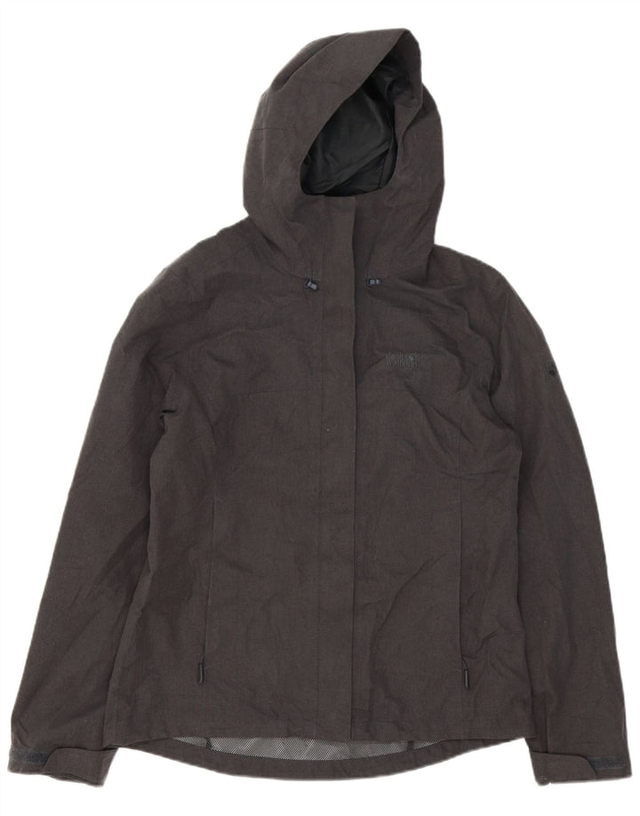 Jack Wills Chaqueta impermeable con capucha para mujer UK 12 Poliéster gris medio