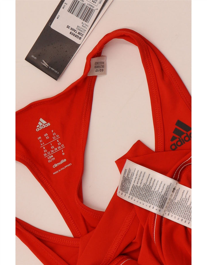 Adidas Mujer Climalite Chaleco Top UK 4/6 XS Rojo Poliéster