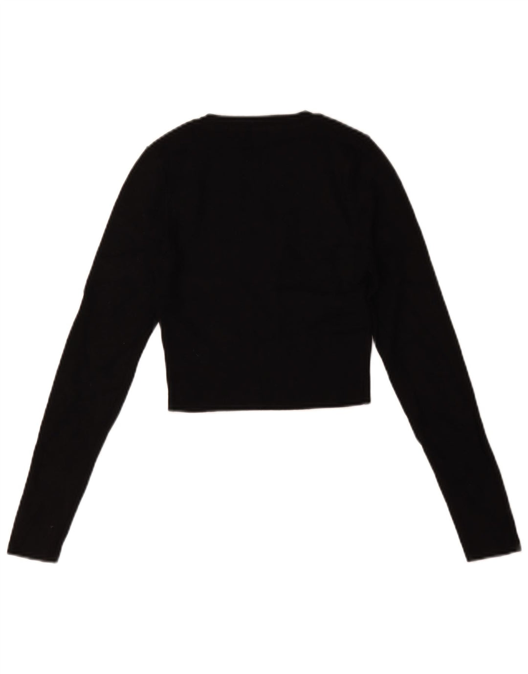Zara Mujer Crop Oversize Top Manga Larga UK 10 Small Viscosa Negra