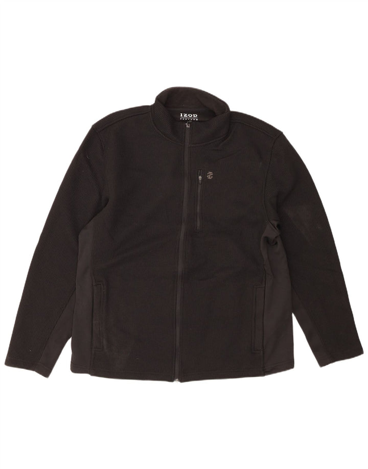 IZOD Chaqueta superior de chándal para hombre Poliéster negro grande
