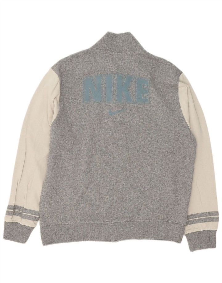 Nike - Chaqueta de chándal con estampado gráfico de algodón en bloques de color gris medio para hombre