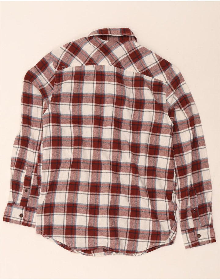 Camisa De Franela De Corte Regular De Algodón A Cuadros Burdeos Pequeño Lee Hombre