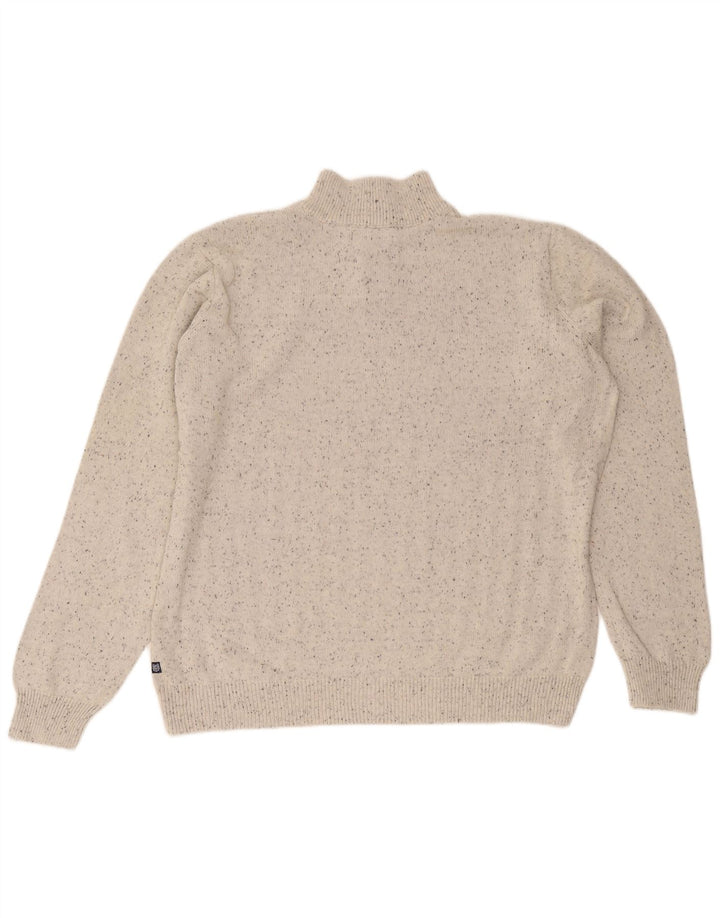 Chaps Suéter tipo jersey con cuello y botones para hombre, talla 2XL, algodón gris Fair Isle
