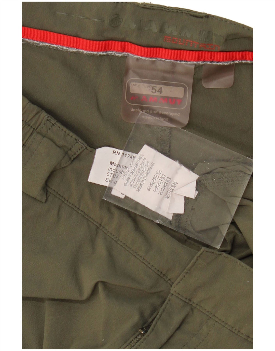 MAMMUT Pantalones rectos de senderismo para hombre IT 54 2XL W36 L32 Caqui Nylon