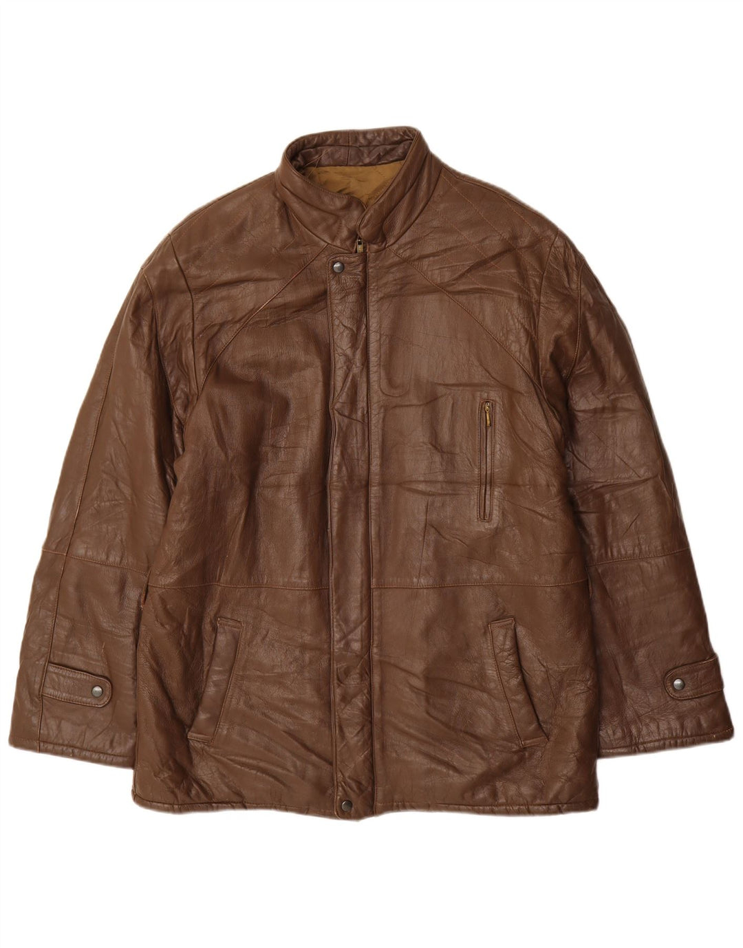 VINTAGE Chaqueta de cuero para hombre IT 52 XL Cuero marrón