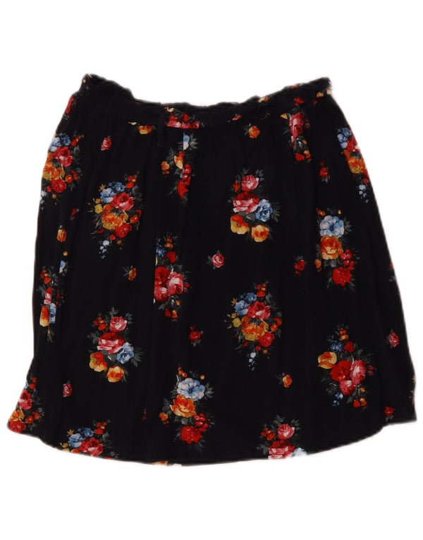 Oasis Falda Acampanada para Mujer UK 8 Small W26 Viscosa Floral Azul Marino