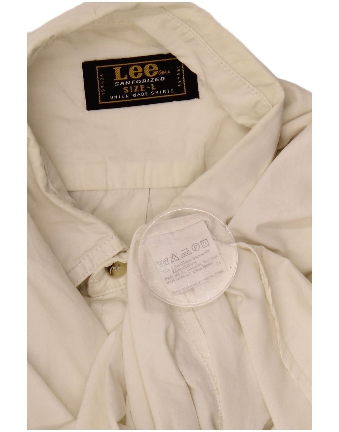 Camisa Lee para hombre grande de algodón blanco
