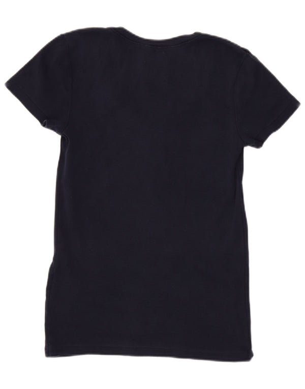Ralph Lauren Camiseta para Mujer Top UK 12 Medium Azul Marino Algodón