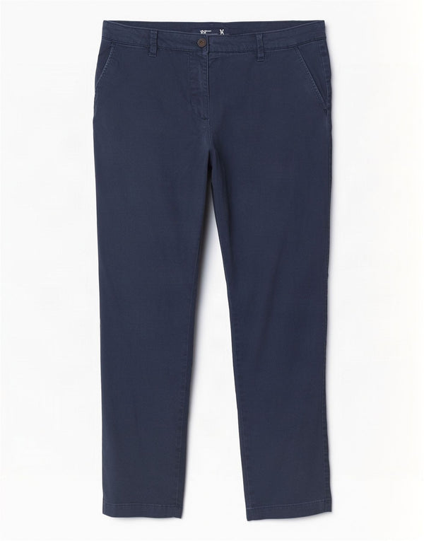 Crew Clothing Pantalones chinos rectos para mujer UK 14 Large W34 L28 Azul marino