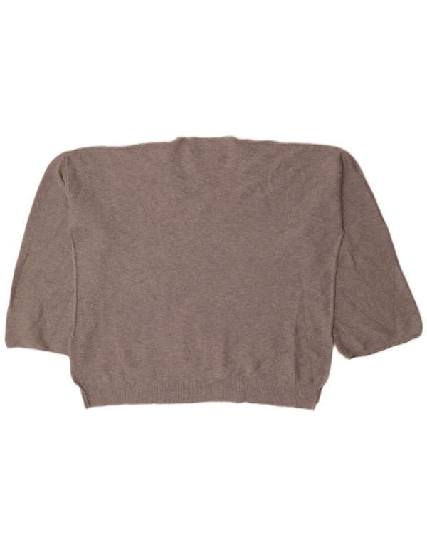 Marks & Spencer Suéter con cuello en V para mujer UK 22 3XL Algodón moteado gris
