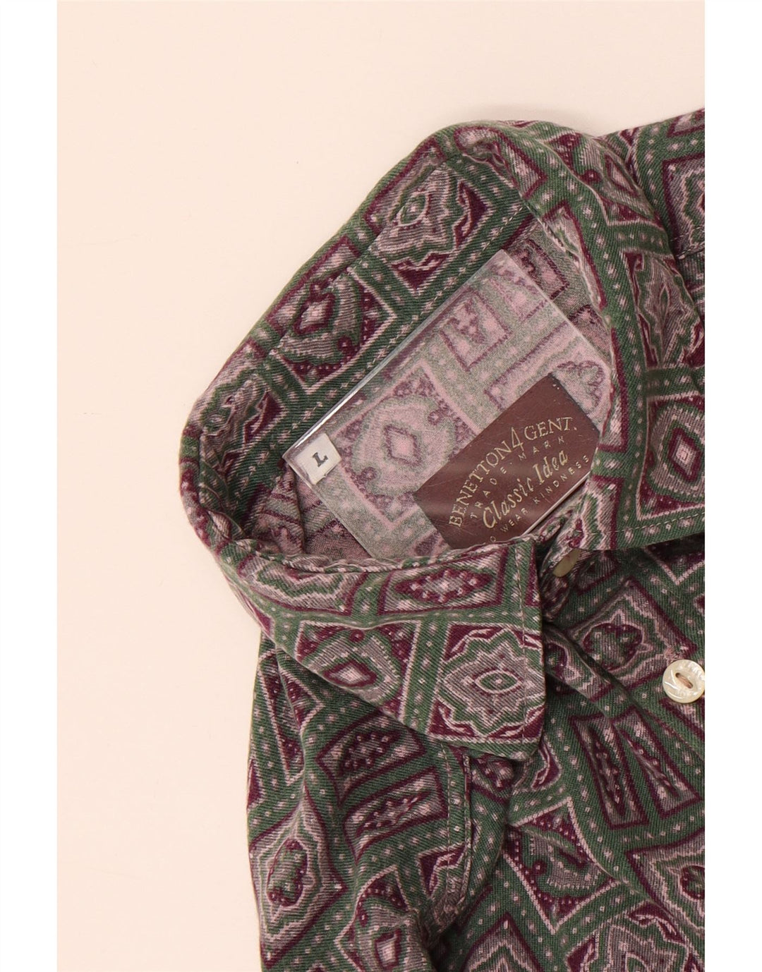Camisa Benetton Hombre Grande Multicolor Geométrica