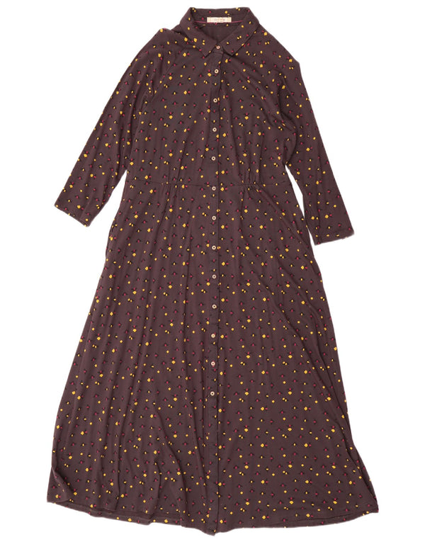 White Stuff Vestido camisero largo de manga 3/4 para mujer UK 40 Pequeño gris manchado