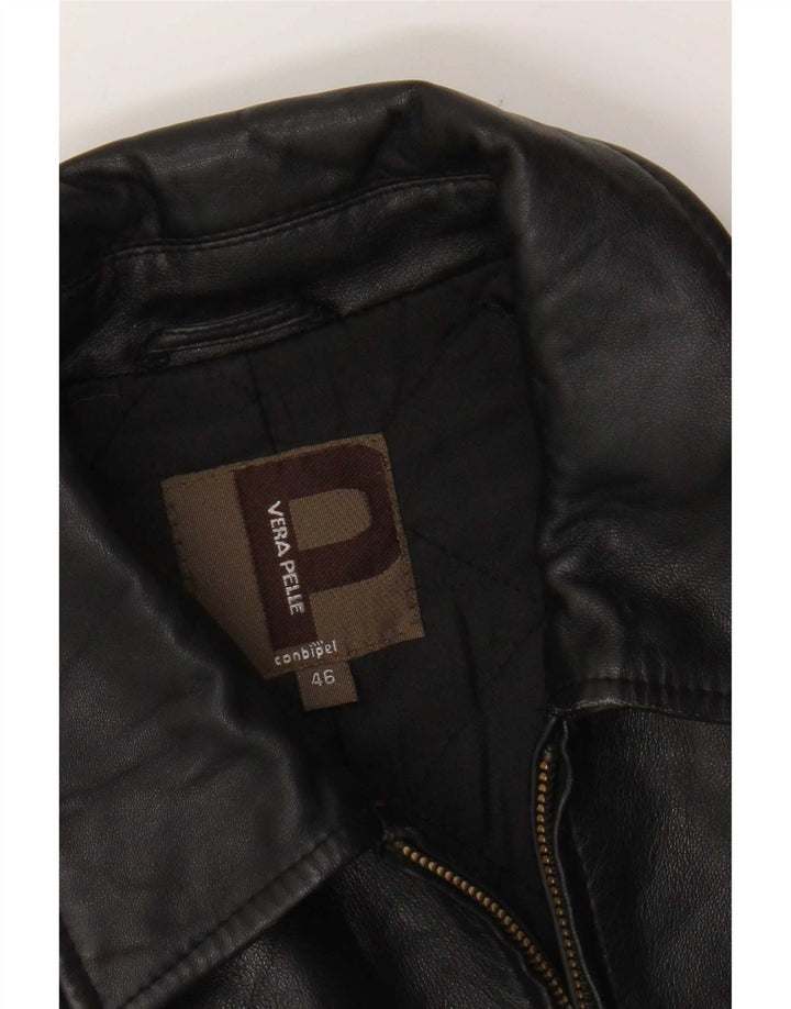 Conbipel Chaqueta De Cuero Mujer IT 46 Grande Cuero Negro
