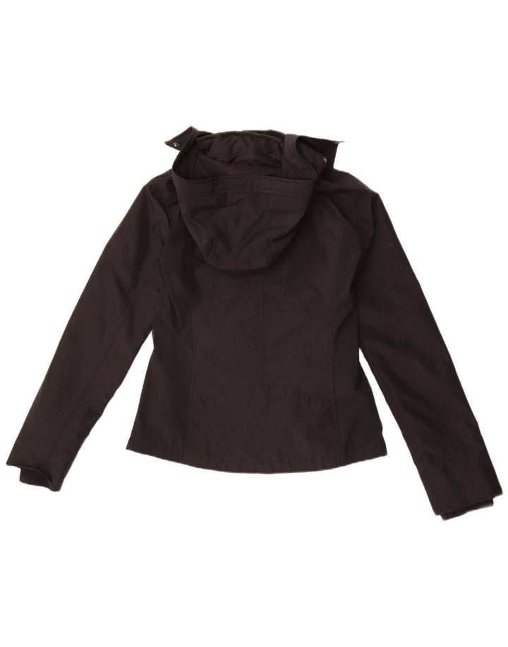 Chaqueta cortavientos con capucha Hollister para mujer UK 10 Small Poliéster negro