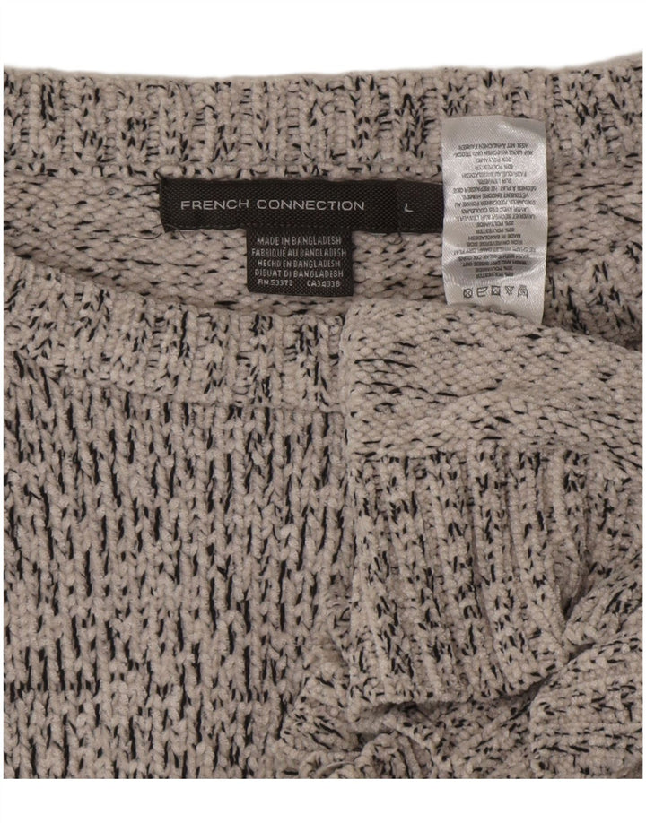 FRENCH CONNECTION Suéter tipo jersey con cuello barco para hombre Poliéster gris grande