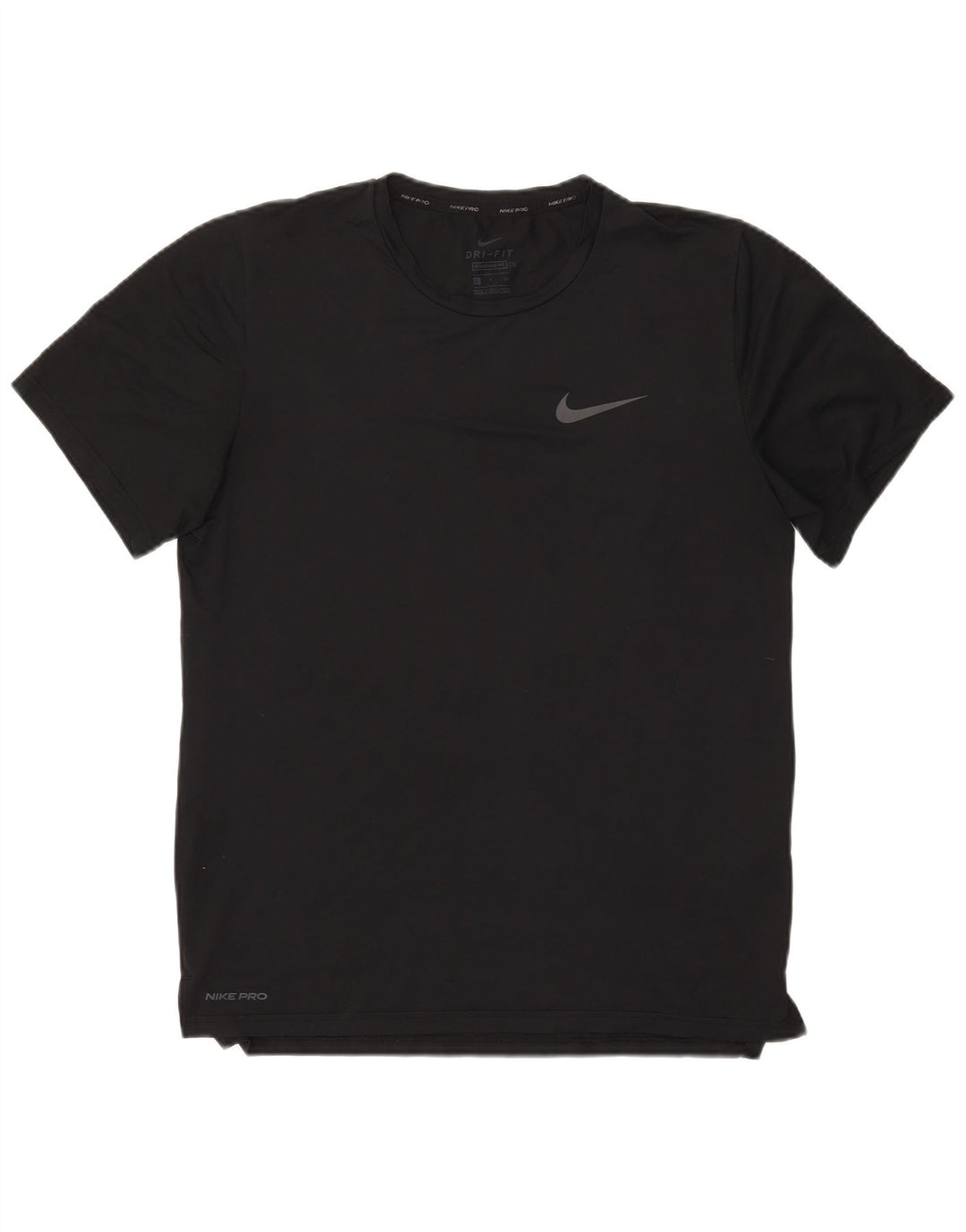 NIKE Camiseta Dri Fit Standard Fit para Hombre Top Pequeño Poliéster Negro
