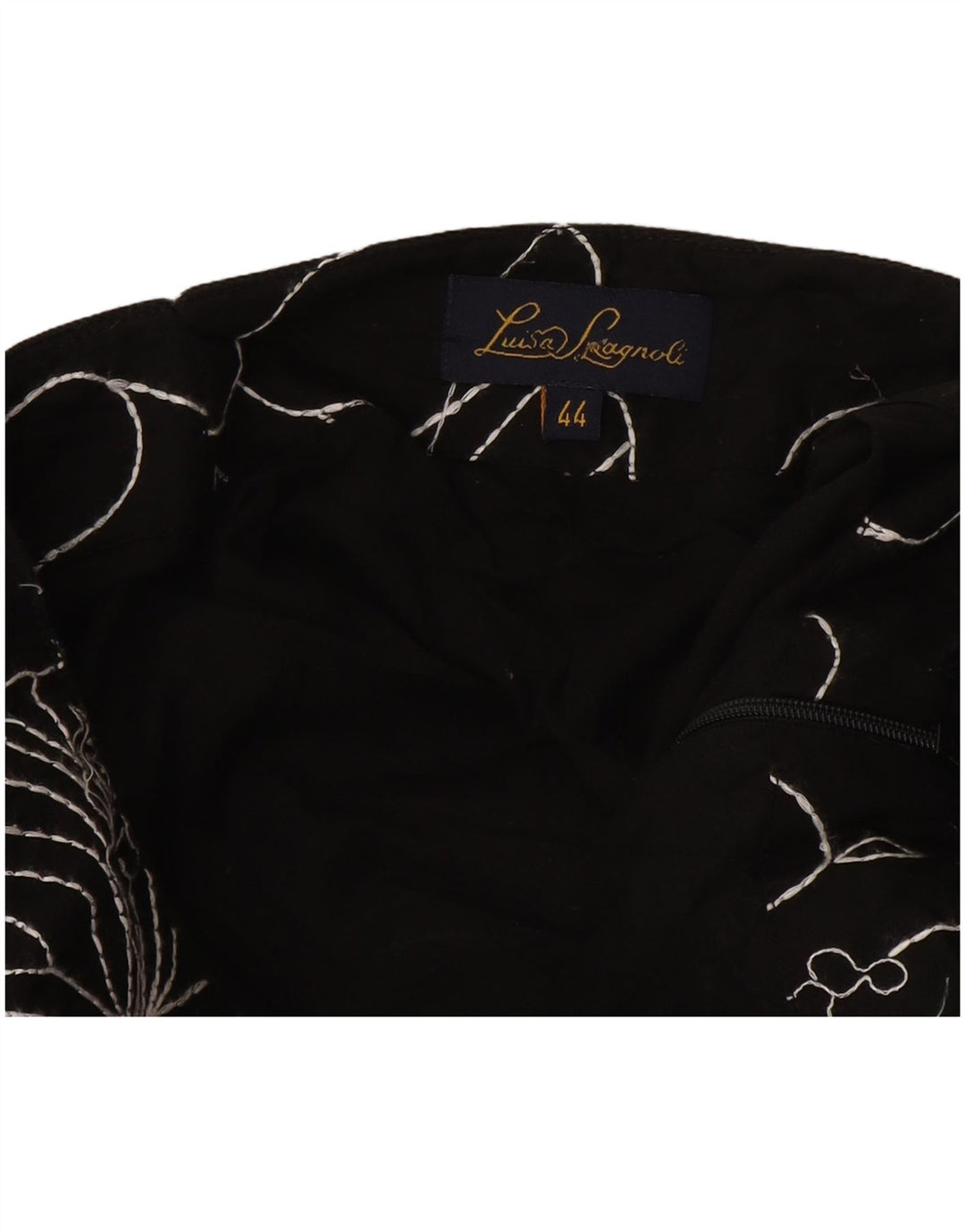 Luisa Spagnoli Falda acampanada para mujer IT 44 Mediana W28 Negro Floral