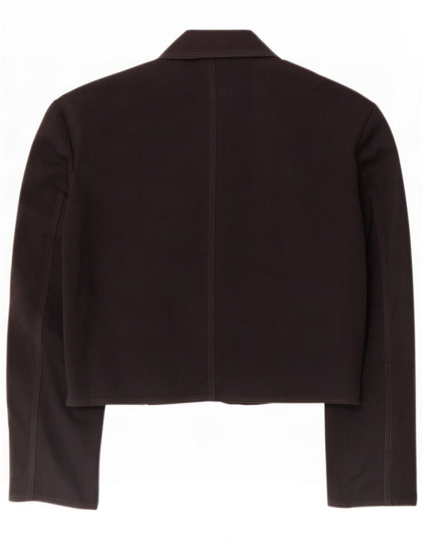 Stefanel Chaqueta Bolero de manga 3/4 para mujer UK 44 Grande Poliéster negro
