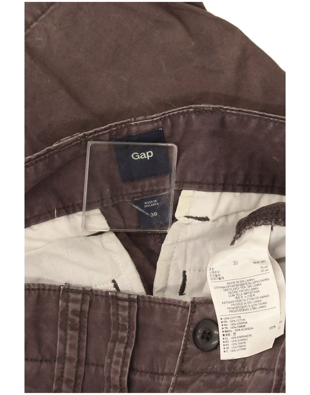 Pantalón cargo capri para hombre Gap W30 L22 Algodón gris