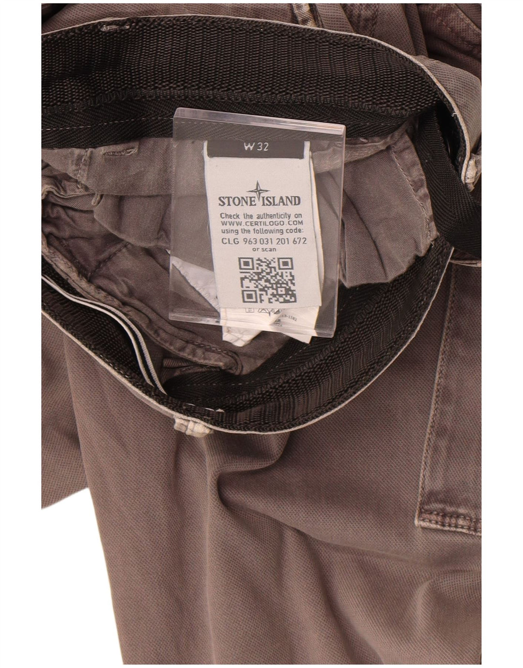 Pantalones cargo rectos para hombre Stone Island W32 L34 Algodón gris