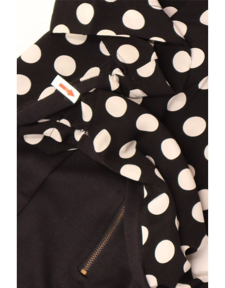 Zara Vestido recto para mujer UK 40 Mediano Poliéster con lunares negros