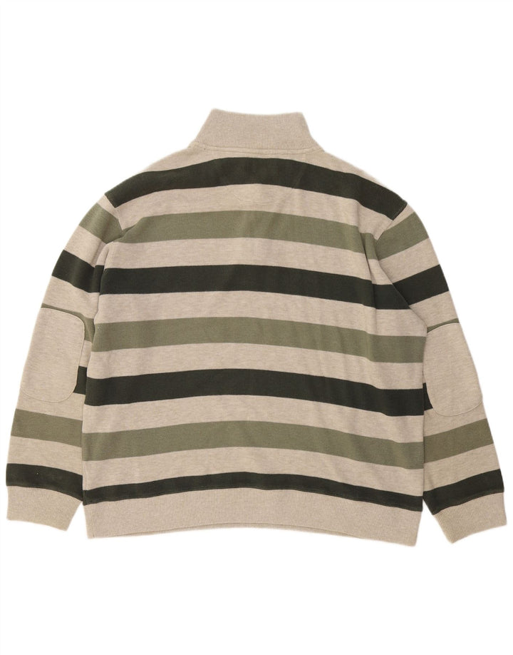Marks & Spencer Suéter tipo jersey con cuello y cremallera en azul Harbor para hombre, talla grande, color caqui