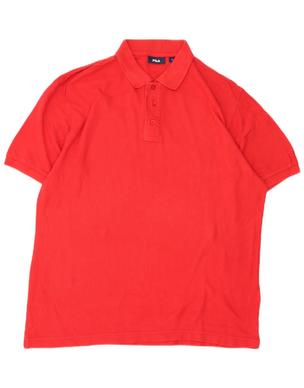 Fila Polo para hombre de algodón rojo grande