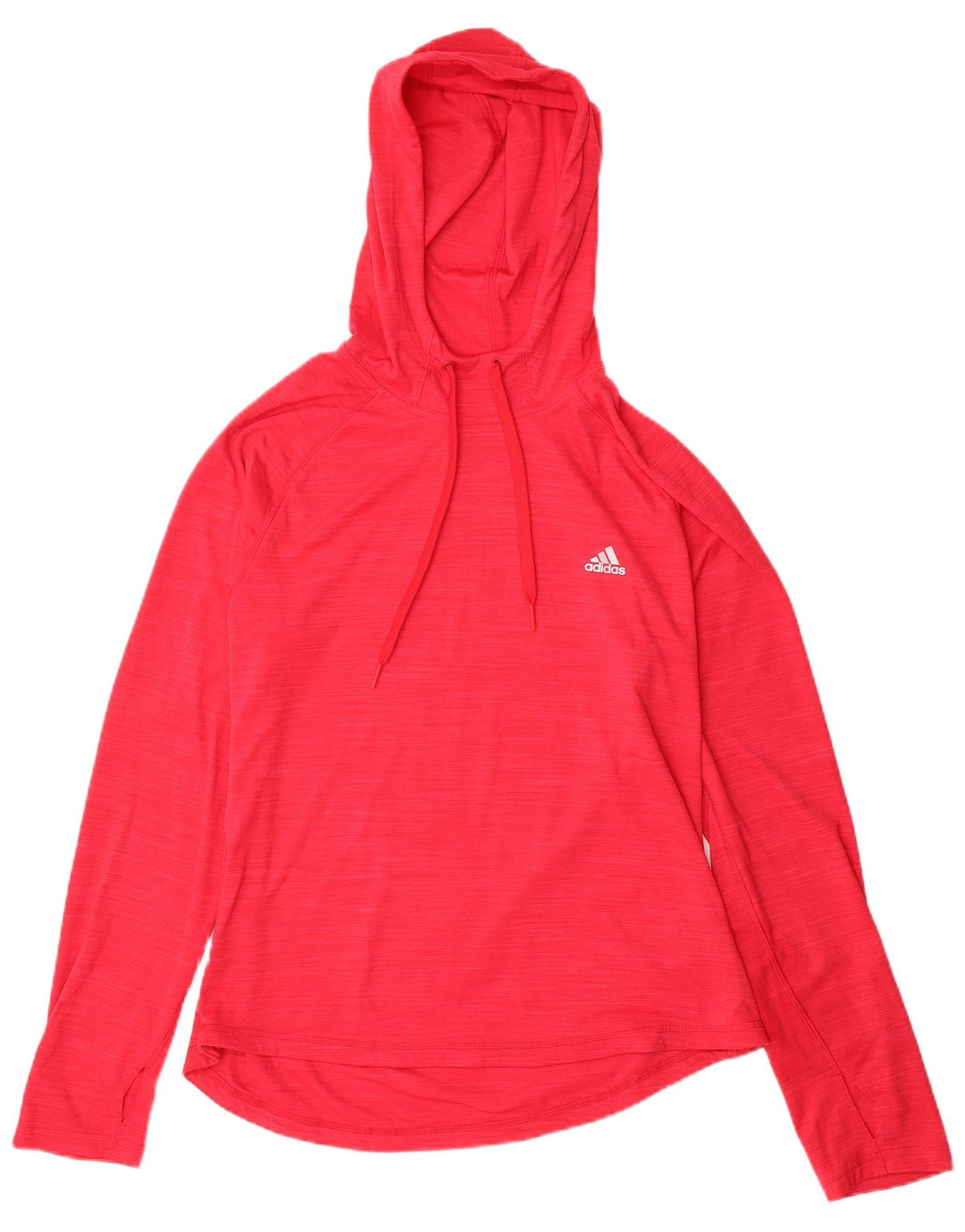ADIDAS Camiseta con capucha Climalite para mujer, manga larga, Reino Unido 16/18, grande, color rojo moteado