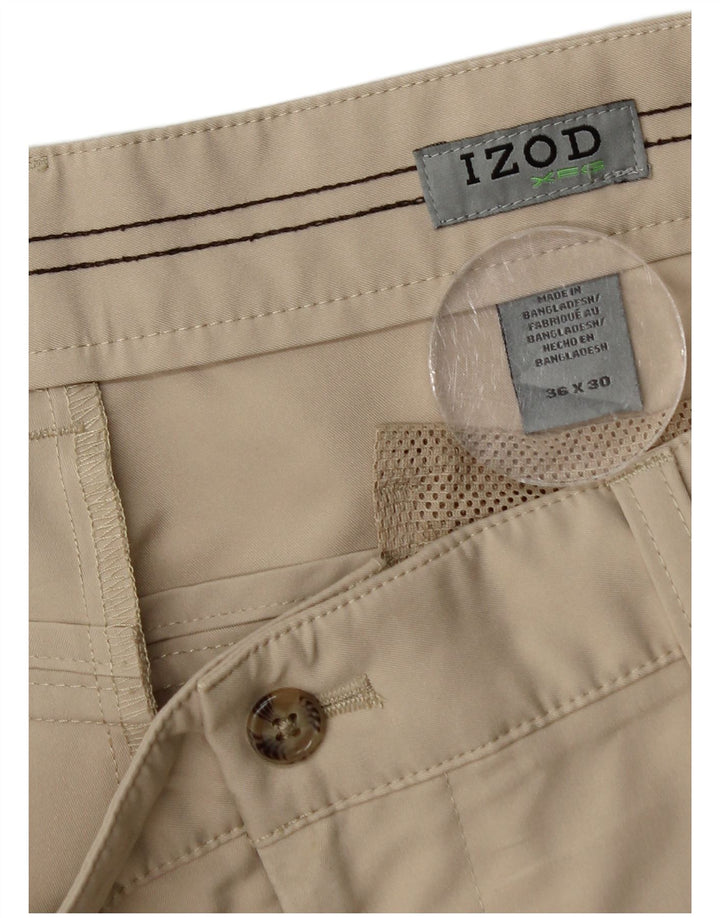 Pantalón chino recto Izod para hombre W36 L28 Poliéster beige