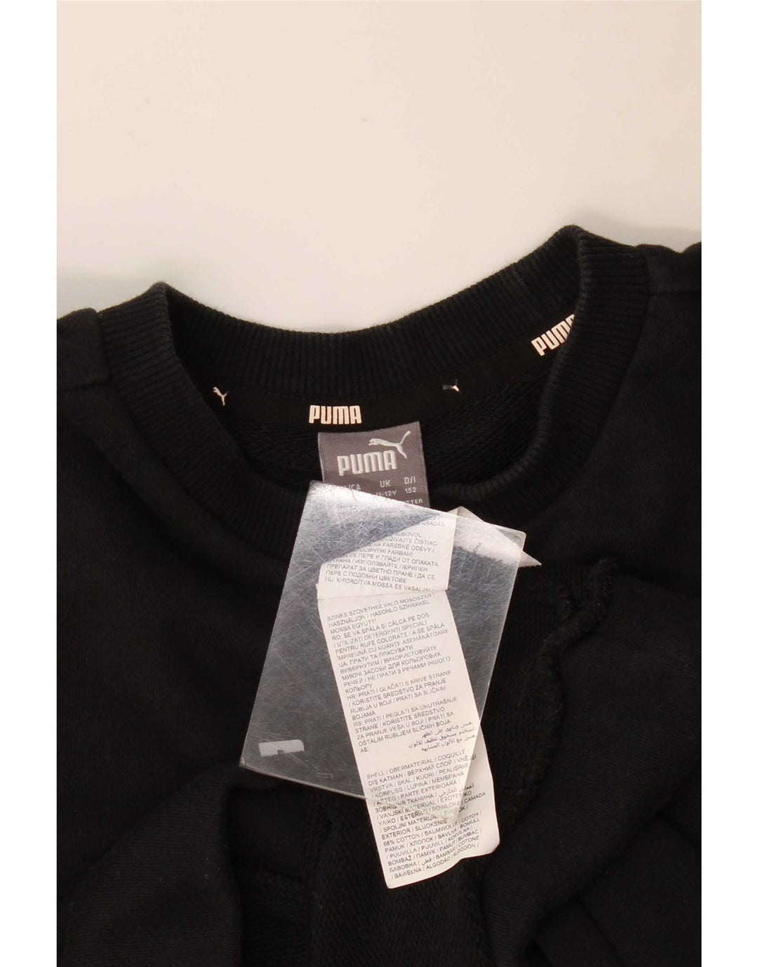 Puma Sudadera gráfica para niños 11-12 años Algodón Negro