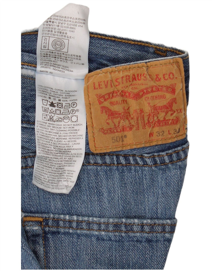 Levi's Hombre 501 Vaqueros Rectos W32 L30 Algodón Azul