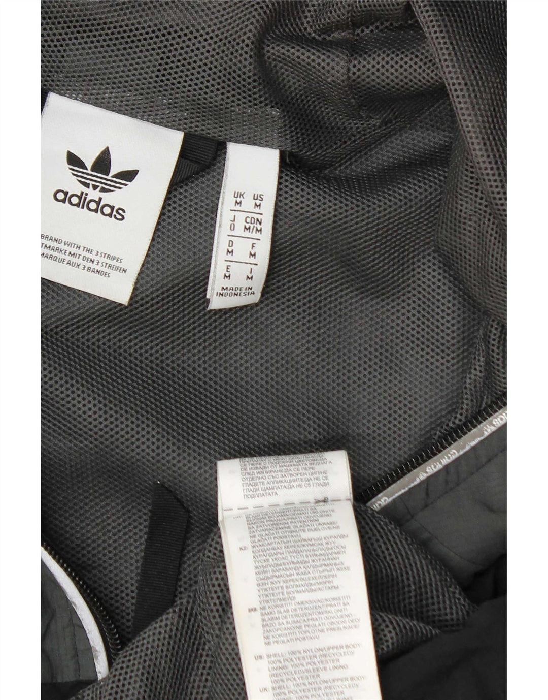 Adidas Chaqueta impermeable con capucha para hombre UK 38 Medium Grey Colourblock Nylon