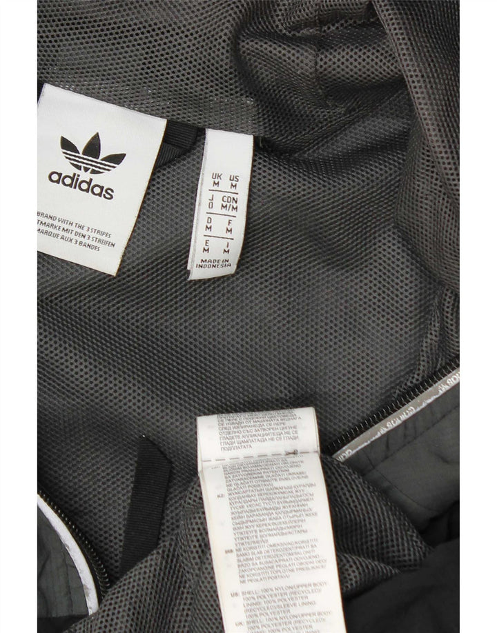 Adidas Chaqueta impermeable con capucha para hombre UK 38 Medium Grey Colourblock Nylon