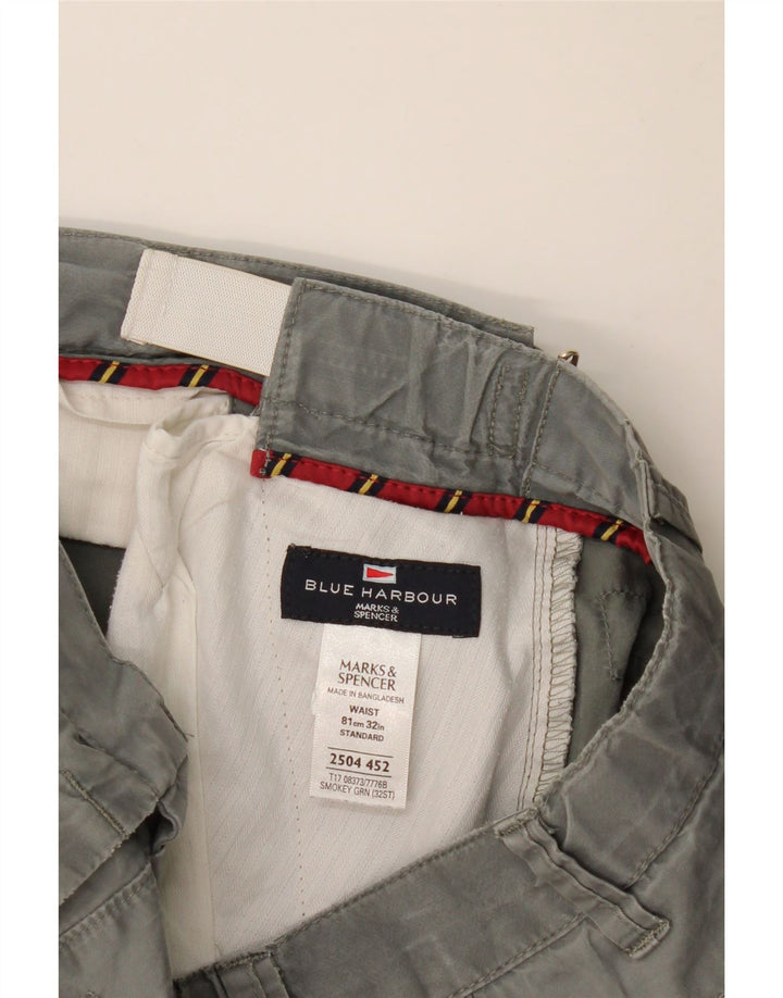 Marks & Spencer Pantalones cortos chinos para hombre W32 Algodón gris medio