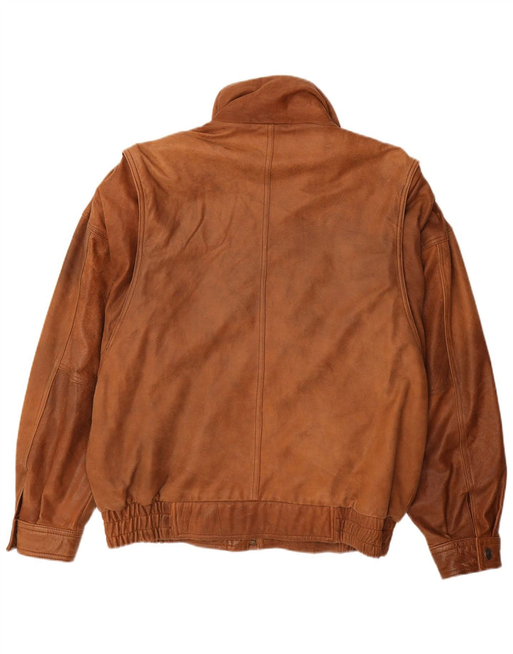 CARLO COMBERTI Chaqueta de cuero para hombre IT 48 Cuero marrón medio