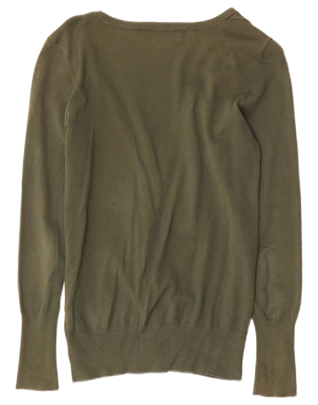 Zara Mujer Cárdigan Suéter UK 12 Mediano Caqui Algodón