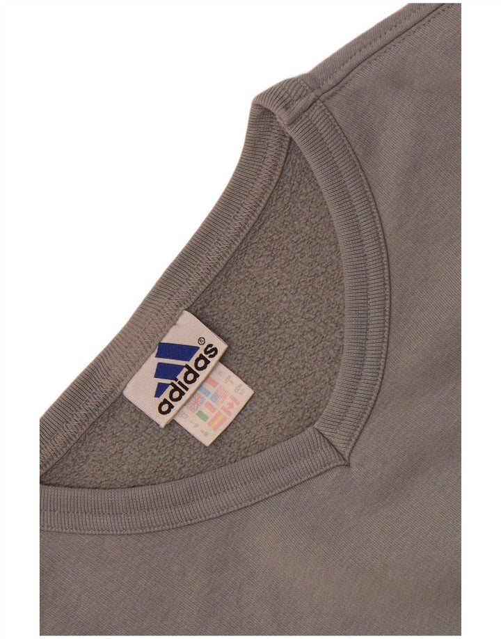 Adidas - Sudadera extragrande para mujer, talla 10, algodón gris pequeño