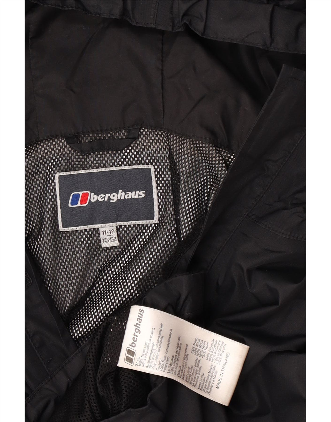 Berghaus Chubasquero con capucha para niños 11-12 años Nylon negro