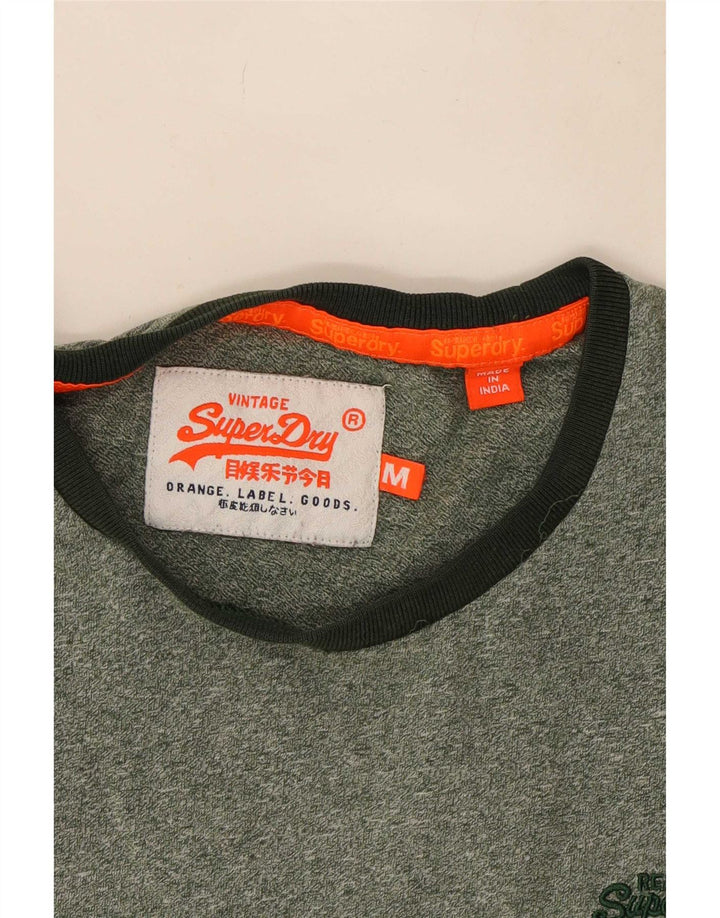 Superdry Hombre Camiseta Top Algodón Verde Medio