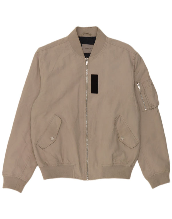 Zara Hombre Cazadora Bomber ES 42 XL Poliéster Gris
