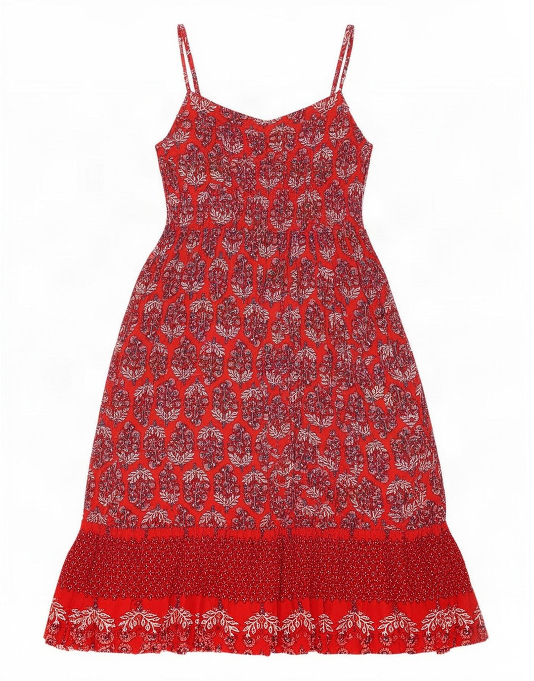 Marks & Spencer Vestido de verano para mujer UK 44 Viscosa floral roja mediana