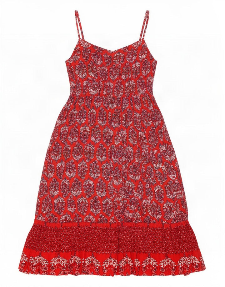 Marks & Spencer Vestido de verano para mujer UK 44 Viscosa floral roja mediana