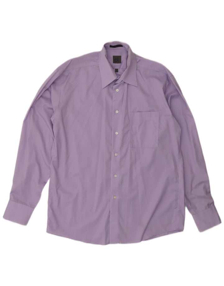 Camisa Calvin Klein para hombre talla 16 algodón morado grande