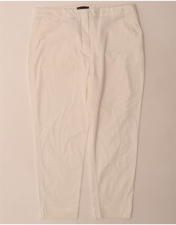 Marks & Spencer Pantalones Chinos Regulares para Mujer UK 18 XL W36 L28 Blanco