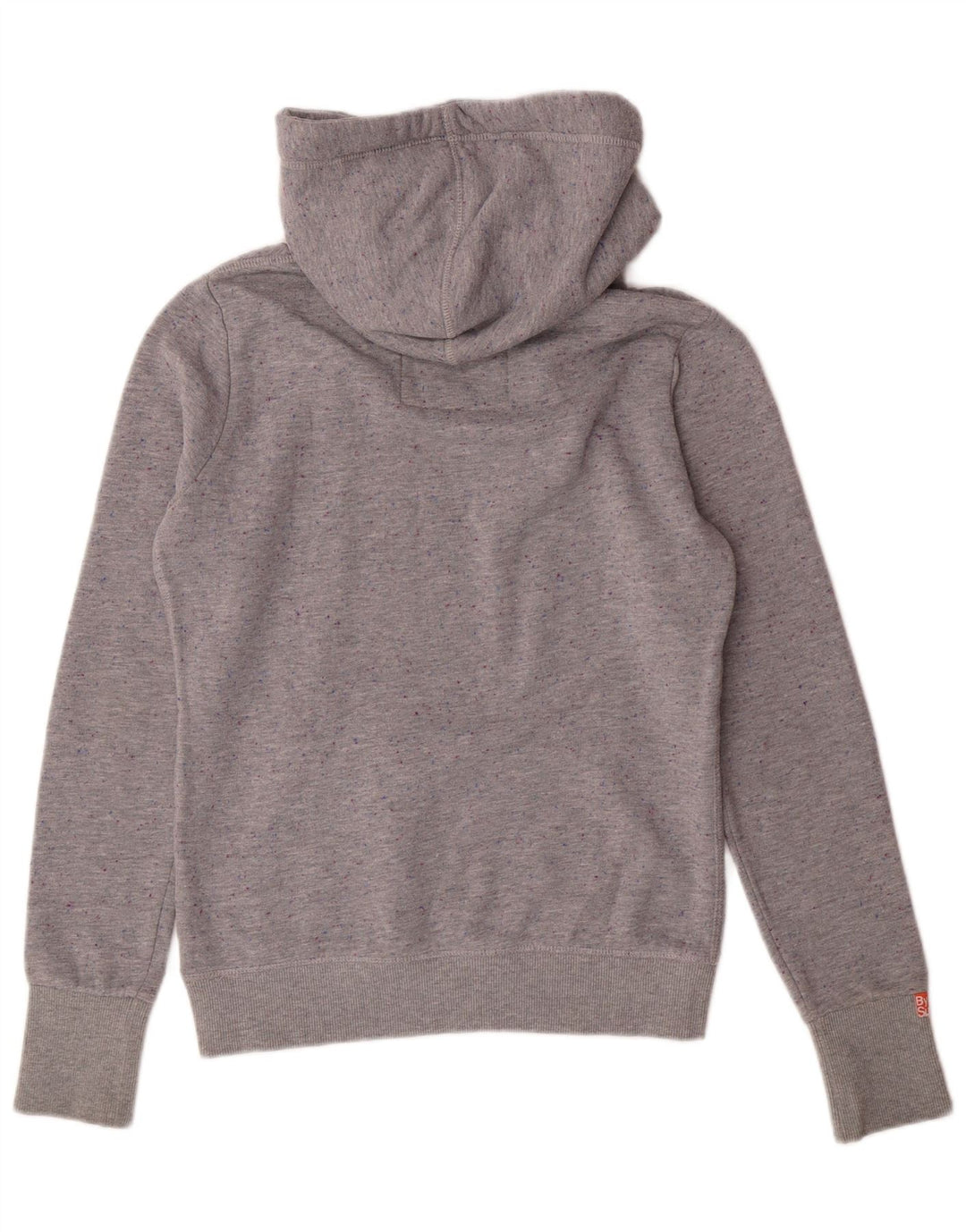 SUPERDRY Jersey con capucha gráfica para mujer UK 44 Poliéster moteado gris medio