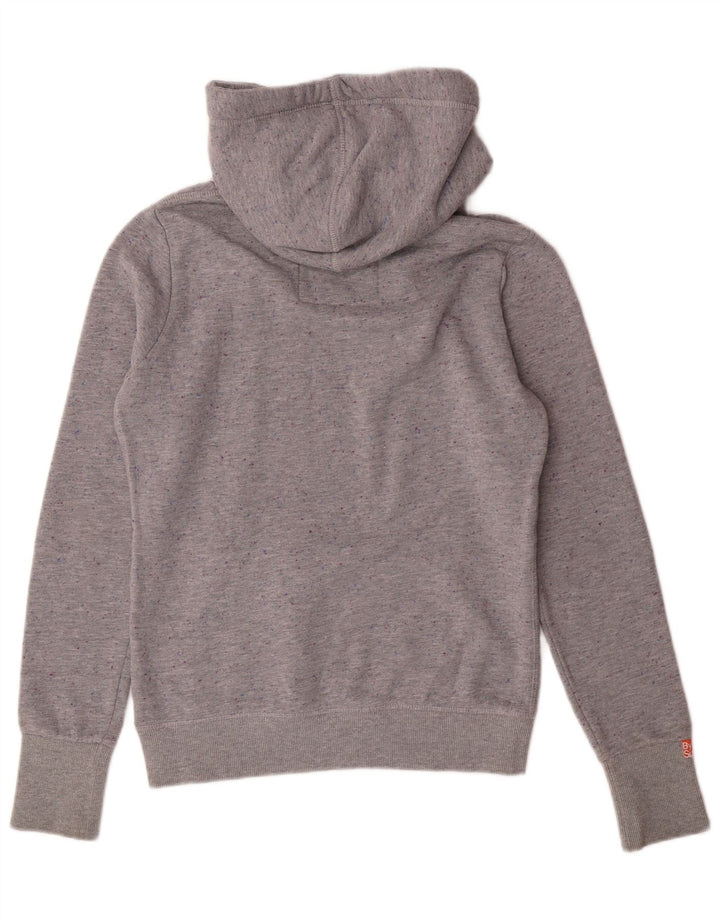 SUPERDRY Jersey con capucha gráfica para mujer UK 44 Poliéster moteado gris medio